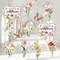 20Pcs Wildflower Hanging Swirl Decoration Vintage Floral Butterfly